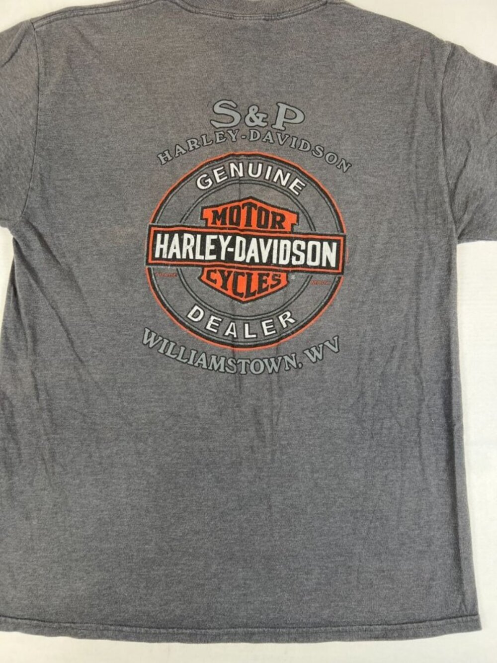 Harley-Davidson T-Shirt Men Gray Williamstown WV Dealer Graphic Logo Tee - Picture 6 of 8